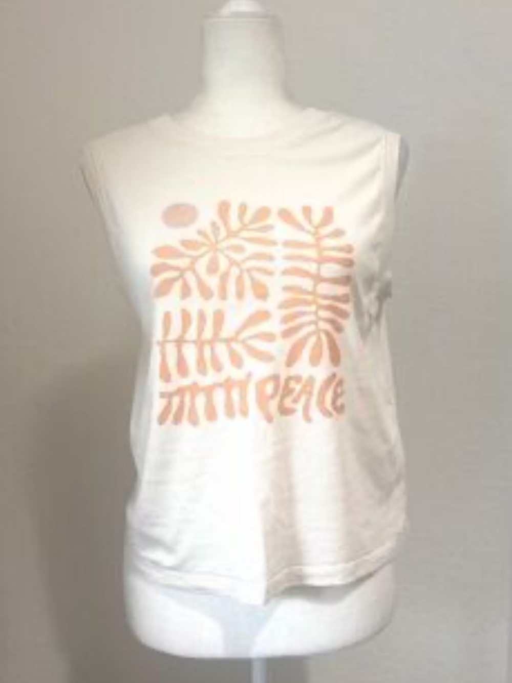 Spiritual Gangster Women's White Graphic Muscle Tank - Peace Print